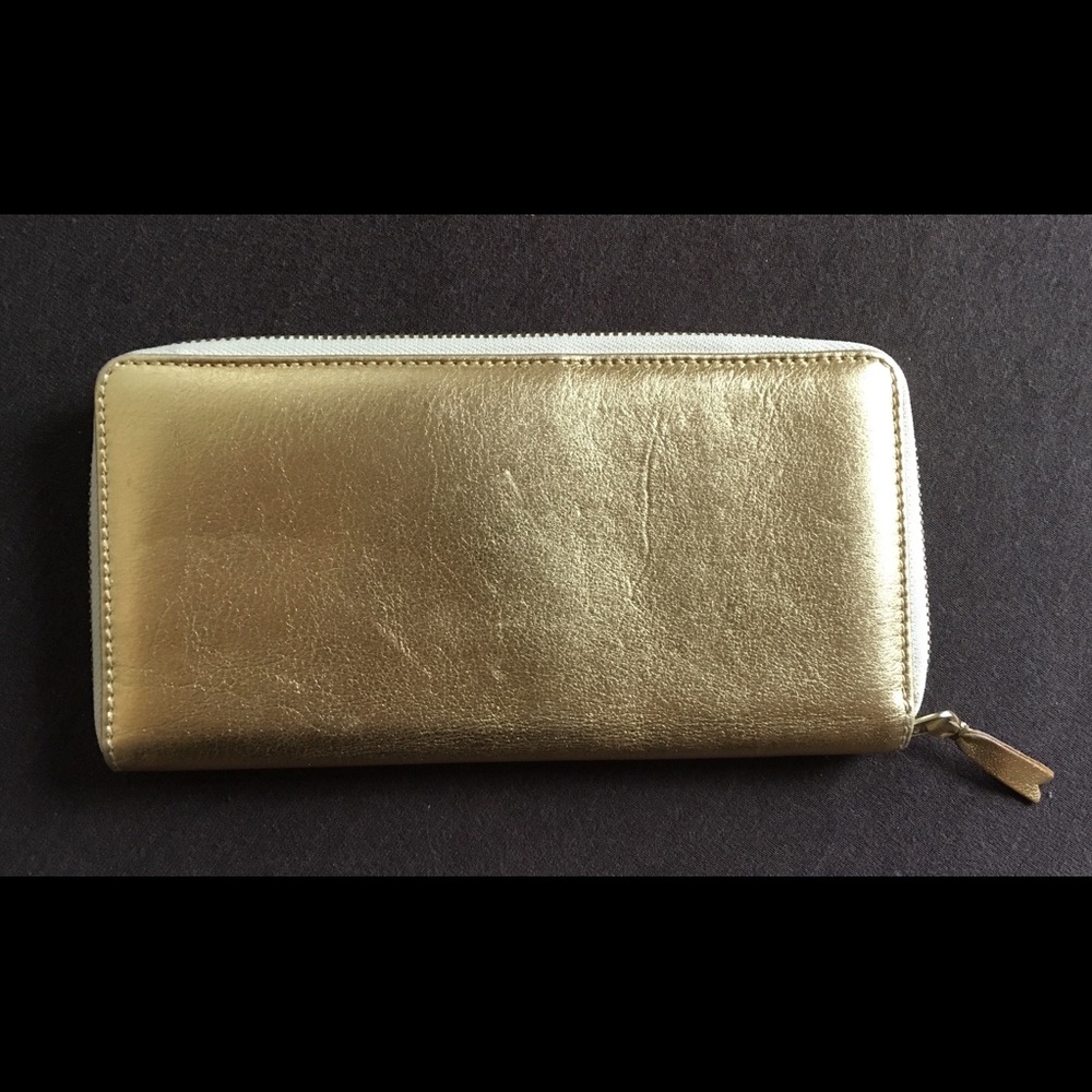 Comme de garçon gold zip wallet